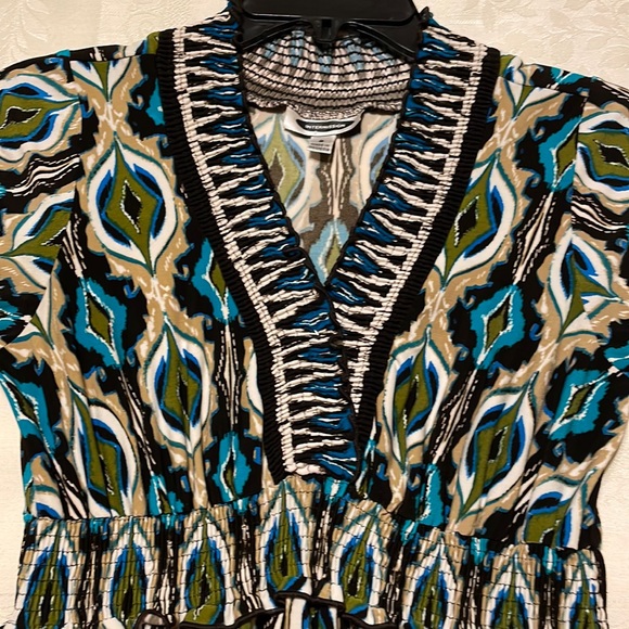 🎉3 for $30.🎉 Intermission brand Darling Dress, crm, green, black & blue (OLCC) - Picture 2 of 8